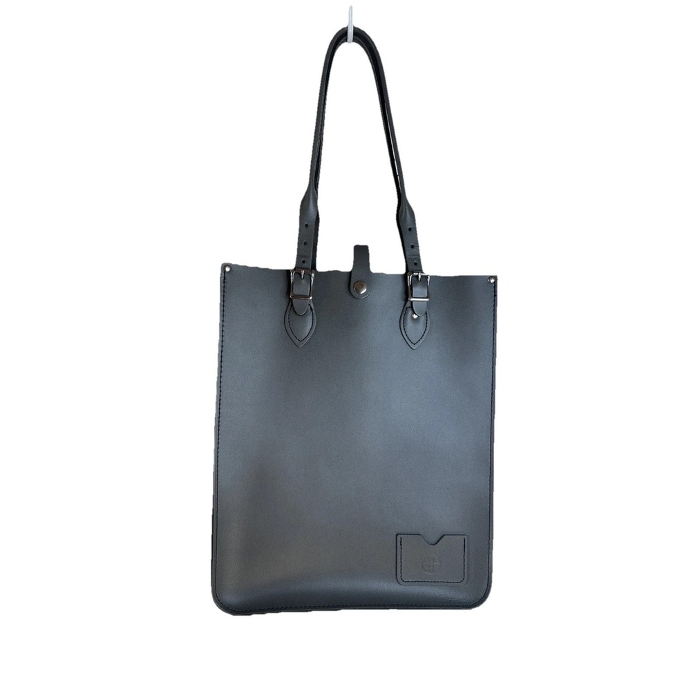 The Leather Satchel Co Portrait Grey Leather Tote Bag Mfg $300